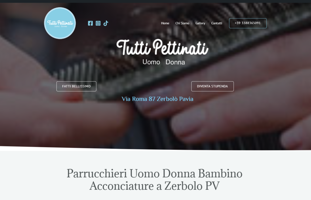 Screenshot tuttipettinati parrucchieri uomo donna bambino provincia di Pavia 1